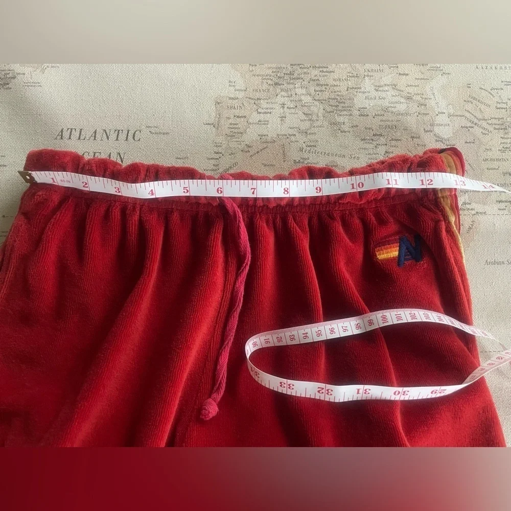 Aviator Nation CLASSIC VELVET SWEATPANTS - RED Size Medium Men’s - Picture 8 of 11